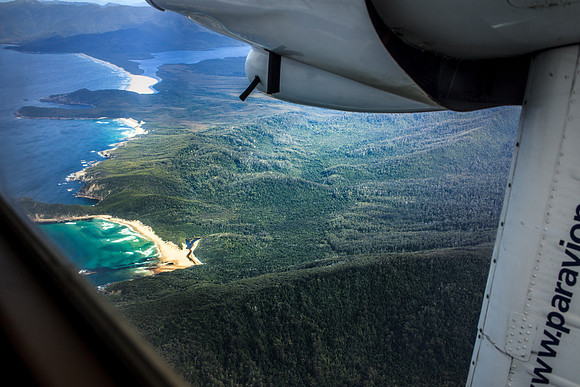 Looking north-west over  Surprise Bay to Prion Bay and New River Lagoon