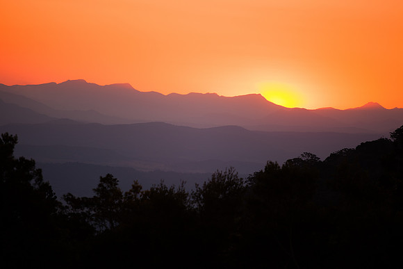 Sunset toward Mt Barney